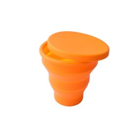 1pc Soft Silicone With Lid; Retractable Mini Folding Water Cup; For Outdoor Travel Hotel