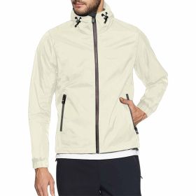 Beige Hooded Windbreaker Jacket - Men / Women