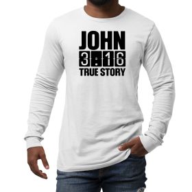 Mens Long Sleeve Graphic T-shirt - John 3:16 True Story