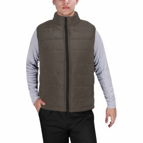 Dark Taupe Brown Mens Padded Vest