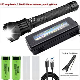 Aluminum Alloy Telescopic Zoom Usb Charging Xhp70 Strong Light Flashlight (Option: Style 5)