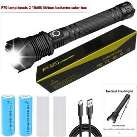 Aluminum Alloy Telescopic Zoom Usb Charging Xhp70 Strong Light Flashlight (Option: Style 3)